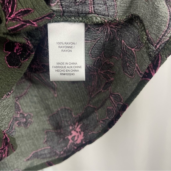 Mod Lusive Large Multicolored Blouse Puff Sleeves Mandarin Collar Retro Boho - Picture 6 of 8